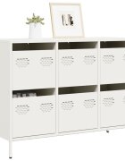 vidaXL Бюфет бял 1015x39x735 см студеновалцувана стомана