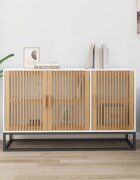 vidaXL Бюфет бял 105x30x65 см инженерно дърво