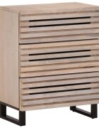 vidaXL Бюфет бял 60x34x75 см мангово дърво масив