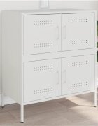 vidaXL Бюфет бял 68x39x79 см стомана