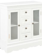 vidaXL Бюфет бял 70x28x70 см бор масив
