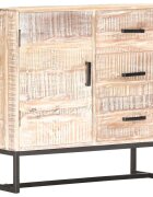vidaXL Бюфет бял 73x30x75 см акация масив