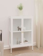 vidaXL Бюфет бял 75x35x105 см стомана и стъкло