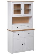 vidaXL Бюфет бял 93x405x180 см бор масив стил Панама