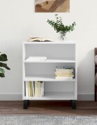 vidaXL Бюфет бял гланц 57x35x70 см инженерно дърво