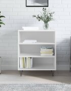 vidaXL Бюфет бял гланц 57x35x70 см инженерно дърво