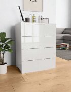 vidaXL Бюфет бял гланц 60x35x80 см инженерно дърво