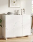 vidaXL Бюфет Бял гланц 85.5 x 31 x 75 см Инженерна дървесина