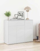 vidaXL Бюфет бял гланц 88x30x70 см инженерно дърво