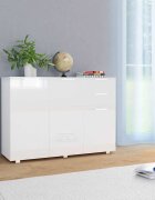 vidaXL Бюфет бяло със силен гланц 107x35x805 см