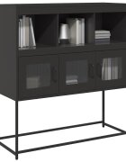vidaXL Бюфет черен 1005x39x107 см студеновалцувана стомана