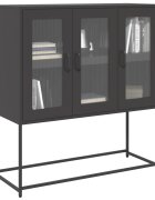 vidaXL Бюфет черен 1005x39x107 см студеновалцувана стомана