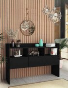vidaXL Бюфет черен 105x30x70 см инженерно дърво