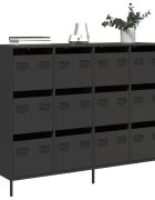 vidaXL Бюфет черен 135x39x1035 см студеновалцувана стомана