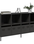 vidaXL Бюфет черен 135x39x735 см студеновалцувана стомана
