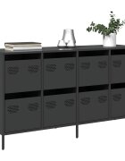 vidaXL Бюфет черен 135x39x735 см студеновалцувана стомана