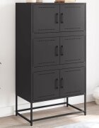 vidaXL Бюфет черен 685x385x1235 см стомана