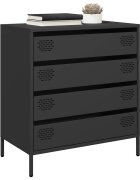 vidaXL Бюфет черен 68x39x735 см студеновалцувана стомана