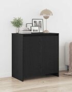 vidaXL Бюфет черен дъб 70x41x75 см инженерно дърво