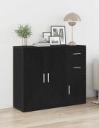 vidaXL Бюфет черен дъб 91x295x75 см инженерно дърво