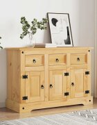 vidaXL Бюфет "Corona" кафяв 112x44x78 см масивна дървесина мексикански бор