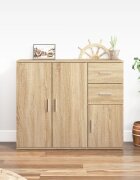 vidaXL Бюфет дъб сонома 91x295x75 см инженерно дърво