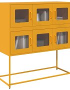 vidaXL Бюфет горчица жълто 1005x39x107 см студеновалцувана стомана