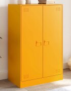 vidaXL Бюфет горчица жълто 67x39x107 см стомана