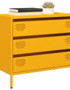 vidaXL Бюфет горчица жълто 68x39x585 см студеновалцувана стомана