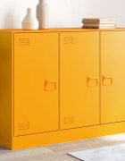 vidaXL Бюфет горчица жълто 99x39x73 см стомана