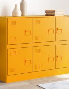 vidaXL Бюфет горчица жълто 99x39x73 см стомана