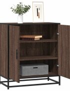 vidaXL Бюфет Кафяв дъб 68x35x76 cm Изработена дървесина и метал