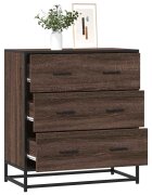 vidaXL Бюфет Кафяв дъб 68x35x76 cm Изработена дървесина и метал
