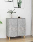 vidaXL Бюфет крака дърво масив бетонно сив 60x35x70 см инженерно дърво