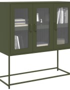 vidaXL Бюфет маслиненозелен 1005x39x107см студеновалцувана стомана