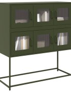 vidaXL Бюфет маслиненозелен 1005x39x107см студеновалцувана стомана