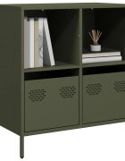 vidaXL Бюфет маслиненозелен 68x39x735 см студеновалцувана стомана