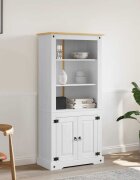 vidaXL Бюфет мексикански бор стил Корона бял 80x40x170 cм