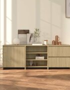 vidaXL Бюфет от 3 части дъб сонома инженерно дърво