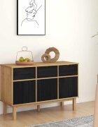 vidaXL Бюфет OTTA Кафяво и черно 114 x 43 x 735 см