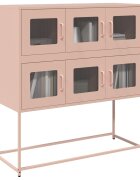 vidaXL Бюфет розов 1005x39x107 см студеновалцувана стомана