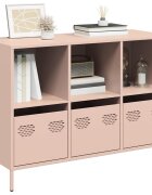vidaXL Бюфет розов 1015x39x735 см студеновалцувана стомана