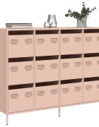 vidaXL Бюфет розов 135x39x1035 см студеновалцувана стомана