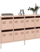 vidaXL Бюфет розов 135x39x735 см студеновалцувана стомана