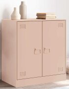 vidaXL Бюфет розов 67x39x73 см стомана