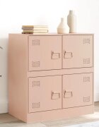 vidaXL Бюфет розов 67x39x73 см стомана