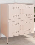 vidaXL Бюфет розов 68x39x79 см стомана