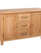 vidaXL Бюфет с 3 чекмеджета 110x335x70 см дъбов масив