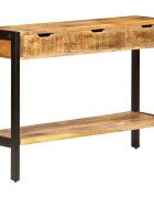 vidaXL Бюфет с 3 чекмеджета 110x35x75 см мангово дърво масив