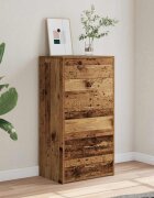 vidaXL Бюфет с 6 чекмеджета старо дърво 50x34x96 см ПДЧ